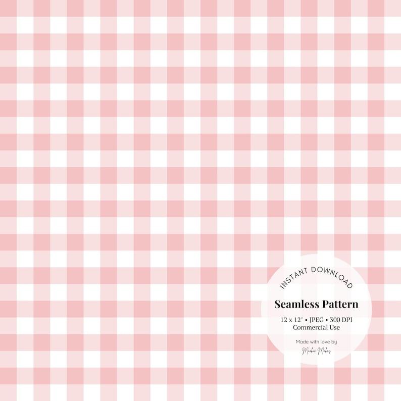 Ballet Pink Gingham Seamless Pattern – Pale Pink Checkered Digital ...