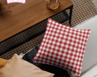 Red Gingham Check Seamless Pattern: Cottagecore Fabric Design