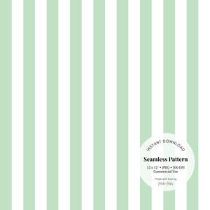Padrão de listras verde-claro sem costura – Papel digital com listras verticais em tons pastel, JPG minimalista para scrapbooking e artesanato em tecido