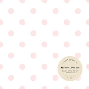 May include: A seamless pattern featuring a white background with a repeating pattern of light pink circles.