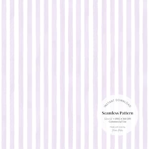 Motif sans couture à rayures lavande - Papier numérique aquarelle lignes verticales pour travaux manuels de baby shower ou de chambre d'enfant, téléchargement JPG
