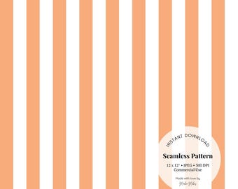 Orange Stripe Pattern Seamless JPG – Vertical Stripes for Fabric, Wrapping Paper & Scrapbooking, Modern Digital Download