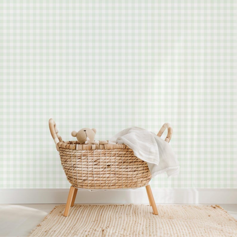 Pale Green Gingham Seamless Pattern – Pastel Checkered Digital Paper ...