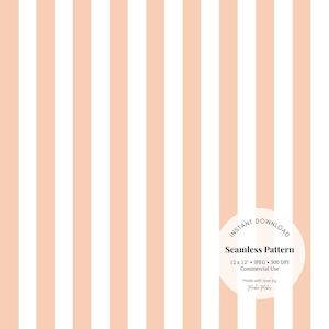 Motif sans couture à rayures pêche - Rayures pastel verticales pour tissu, papier d'emballage et scrapbooking, téléchargement numérique JPG