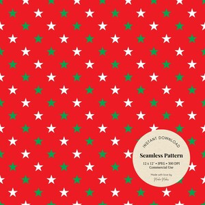 Rotes Weihnachtsstern-Muster: Nahtloses Feiertagsdesign (JPG Digital Download)