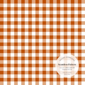May include: A seamless digital paper pattern with a brown and white gingham check design. The pattern is 12 inches by 12 inches and 300 DPI. It is for commercial use.