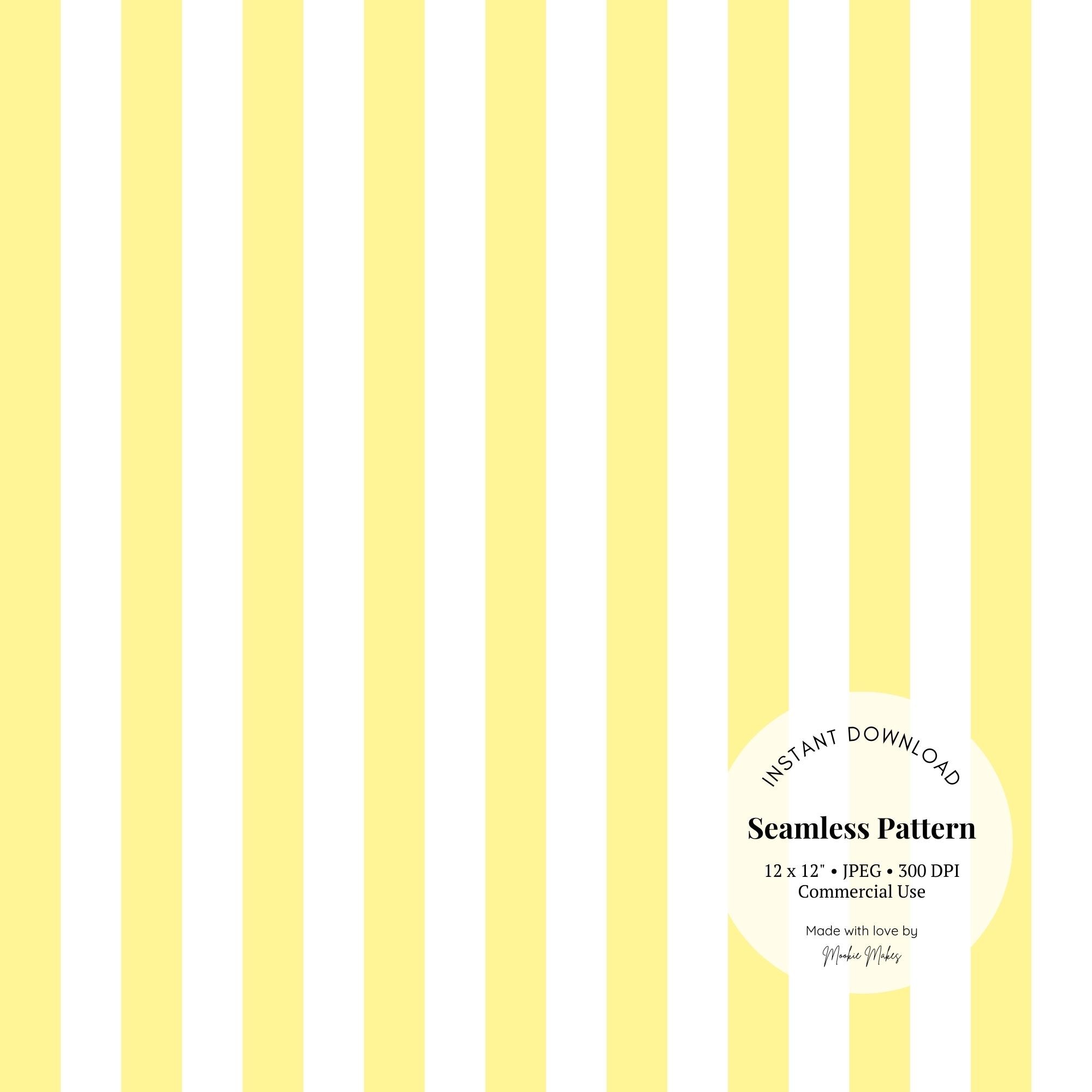 Yellow Stripe Seamless Pattern – Vertical Pastel Stripes Digital Paper for Wrapping Paper, Fabric & Scrapbooking, JPG Download