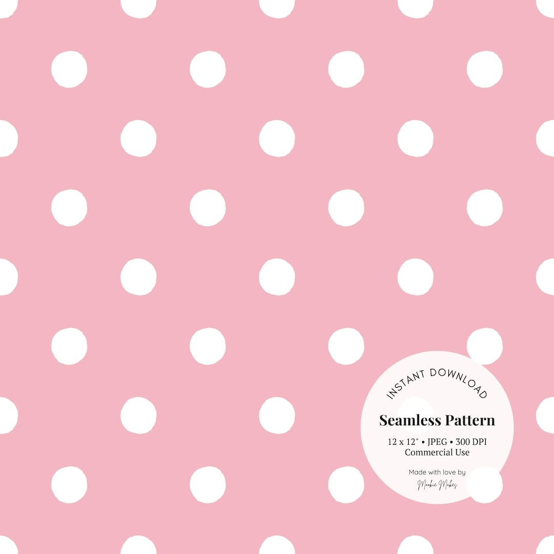 Blush Pink Polka Dot Pattern: Seamless Digital Paper (JPG, 12x12 Inches ...