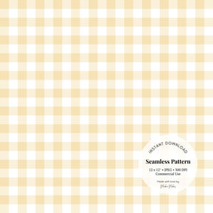Motif transparent Vichy jaune beurre - Papier numérique écossais jaune pâle, JPG Cottagecore doux pour tissu et scrapbooking