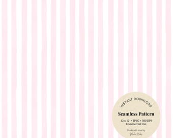 Baby Pink Watercolor Stripe Seamless Pattern: Nursery Decor (JPG Download)