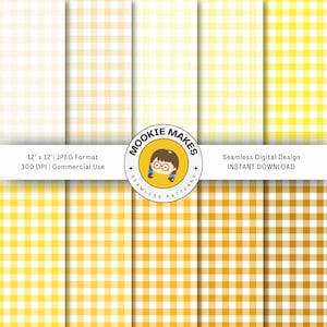 Colección de estampados de cuadros amarillos sin costuras, fondos bohemios apagados, papel digital imprimible, estampado de cuadros, papel digital comercial