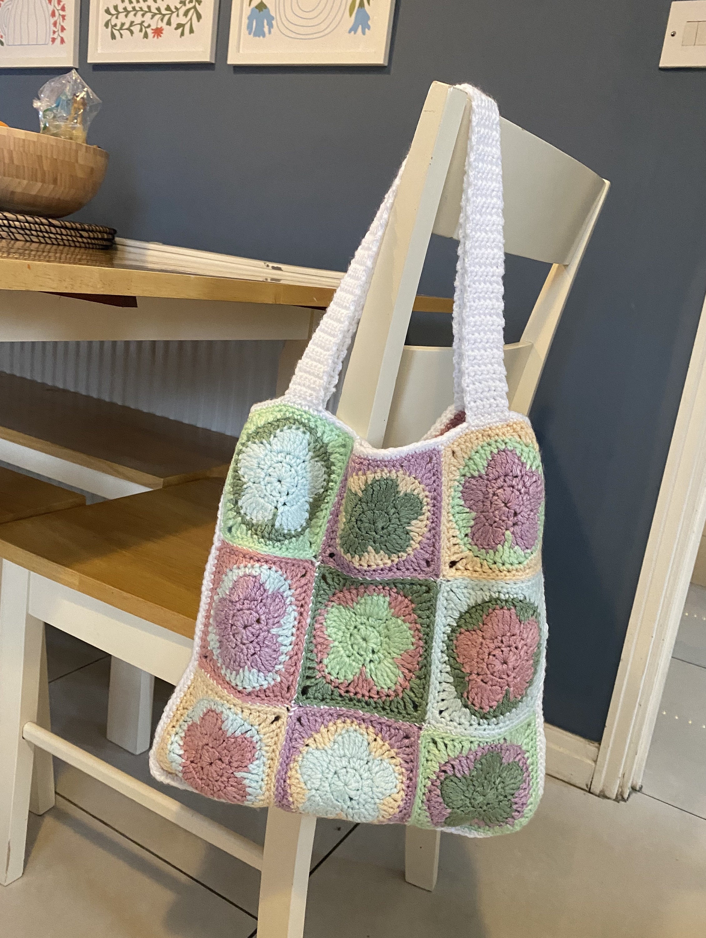 PDF Crochet Pattern | Flower Tote Bag | Crochet Bag