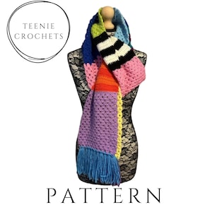PDF Crochet Pattern | Funky Scarf | Crochet Scarf | Crochet Pattern | Crochet Clothes | Funky Clothes | Scarf | Funky and Quirky