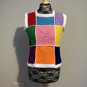 PDF Crochet Pattern | Granny Square Vest | Crochet Vest | Granny Squares | Crochet Clothes | Funky Clothes | Crochet Pattern | Vest