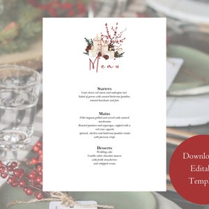 Editable Christmas Dinner Menu Template Printable Christmas - Etsy