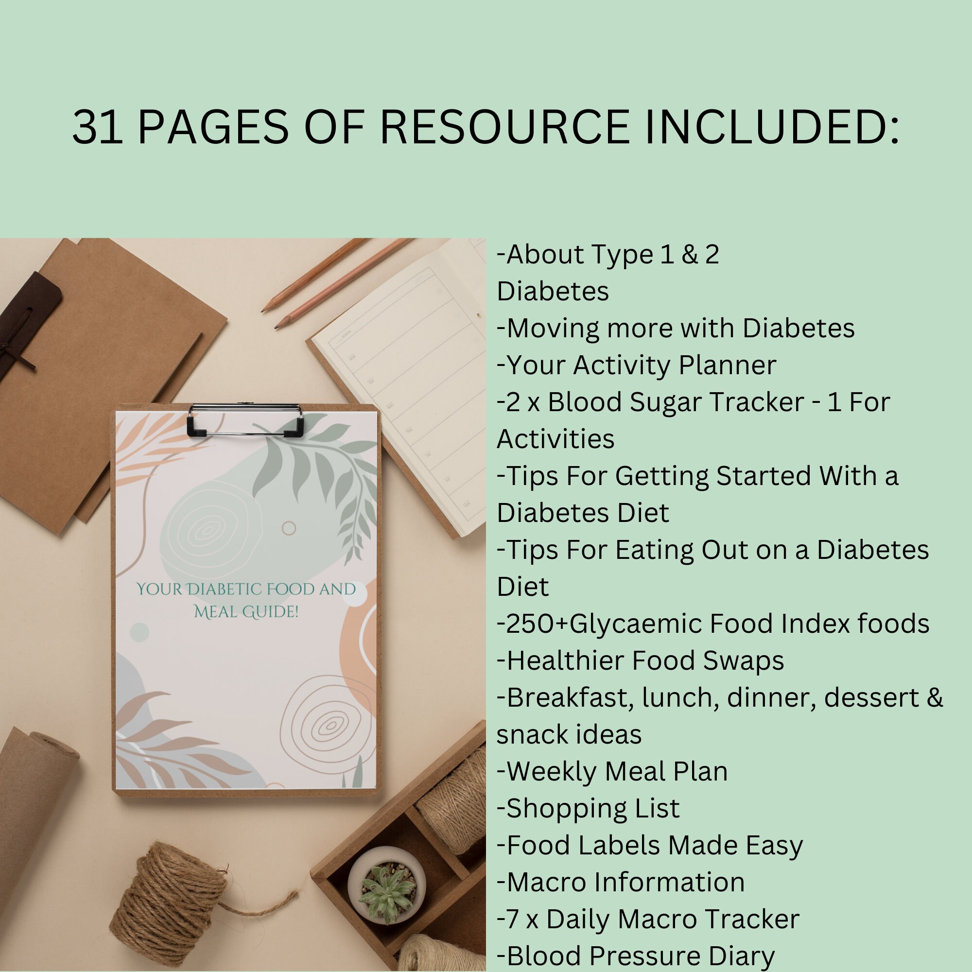 Diabetes Bundle Diabetic Food List Diabetic Food Chart Blood Sugar Log