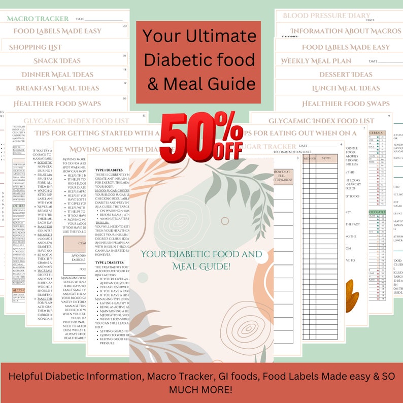 Diabetic Food List Meal Plan Shopping List Diabetic Blood - Etsy UK