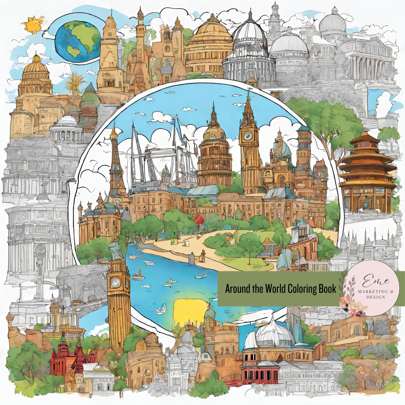Around the World Coloring Book * Digital Download - Etsy