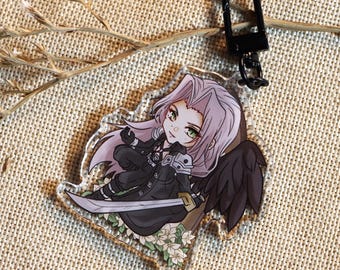 Sweet Fantasy Seven Remake Sephiroth Villain gray long hair keychain