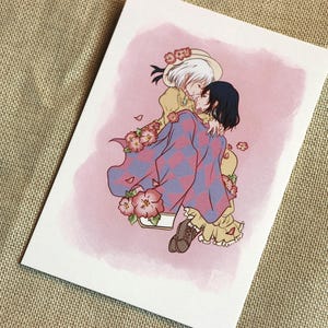 Süße Anime aesthetic inspired  fliegendes Schloss Sophi Postkarte Print