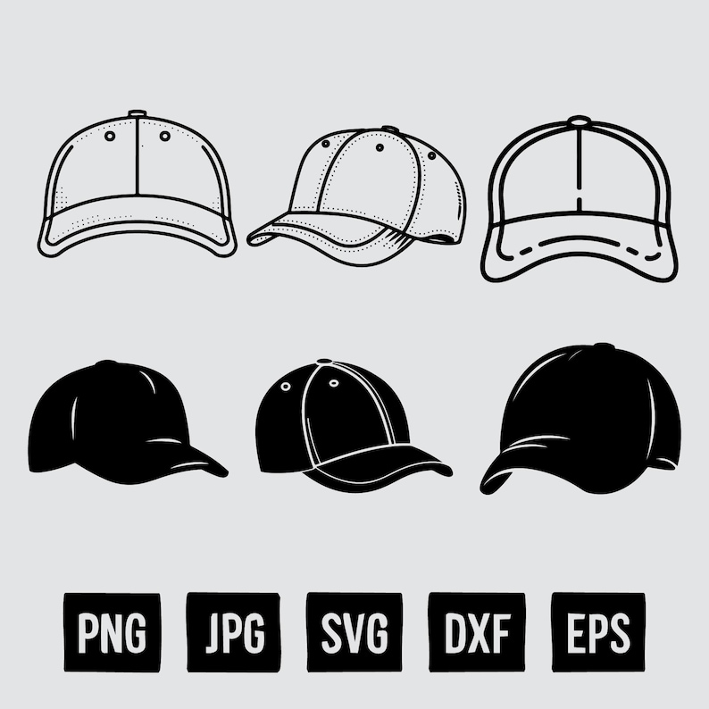 Baseball Cap SVG Bundle, Baseball Cap SVG Cut Files for Cricut ...