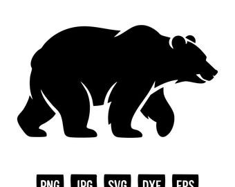 Silhouet beer SVG, silhouet beer SVG-bestanden knippen voor Cricut, Bear silhouet snijden, Moederdag, dierensilhouet, png, jpg, dxf, eps