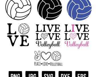 SVG-bundel volleybal, volleybal gesneden bestanden voor de Cricut, volleybal silhouet, volleybal overzicht, kleurplaat volleybal, volleybal png