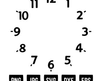 Clock Face SVG, Clock Face SVG Cut Files for Cricut, Round Clock Face Svg Vector, Clock Face Numbers Svg Cut File, Modern Clock Face Svg