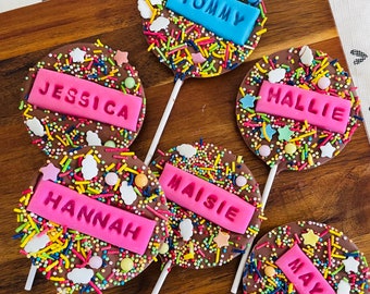 Gepersonaliseerde chocoladefeestlollies