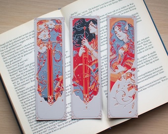 Marcapáginas ACOTAR / Arte inspirado en la fantasía / Individual o conjunto completo / Regalo perfecto para amantes de los libros y fans de Sarah J. Maas / Regalos literarios únicos