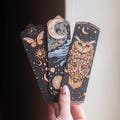 Celestial Bookmarks Set | Sun Moon Stars Owl Aesthetic | Witchy Bookish Gifts for Readers | Tarot, Crystal and Spellbook Accessories product logo