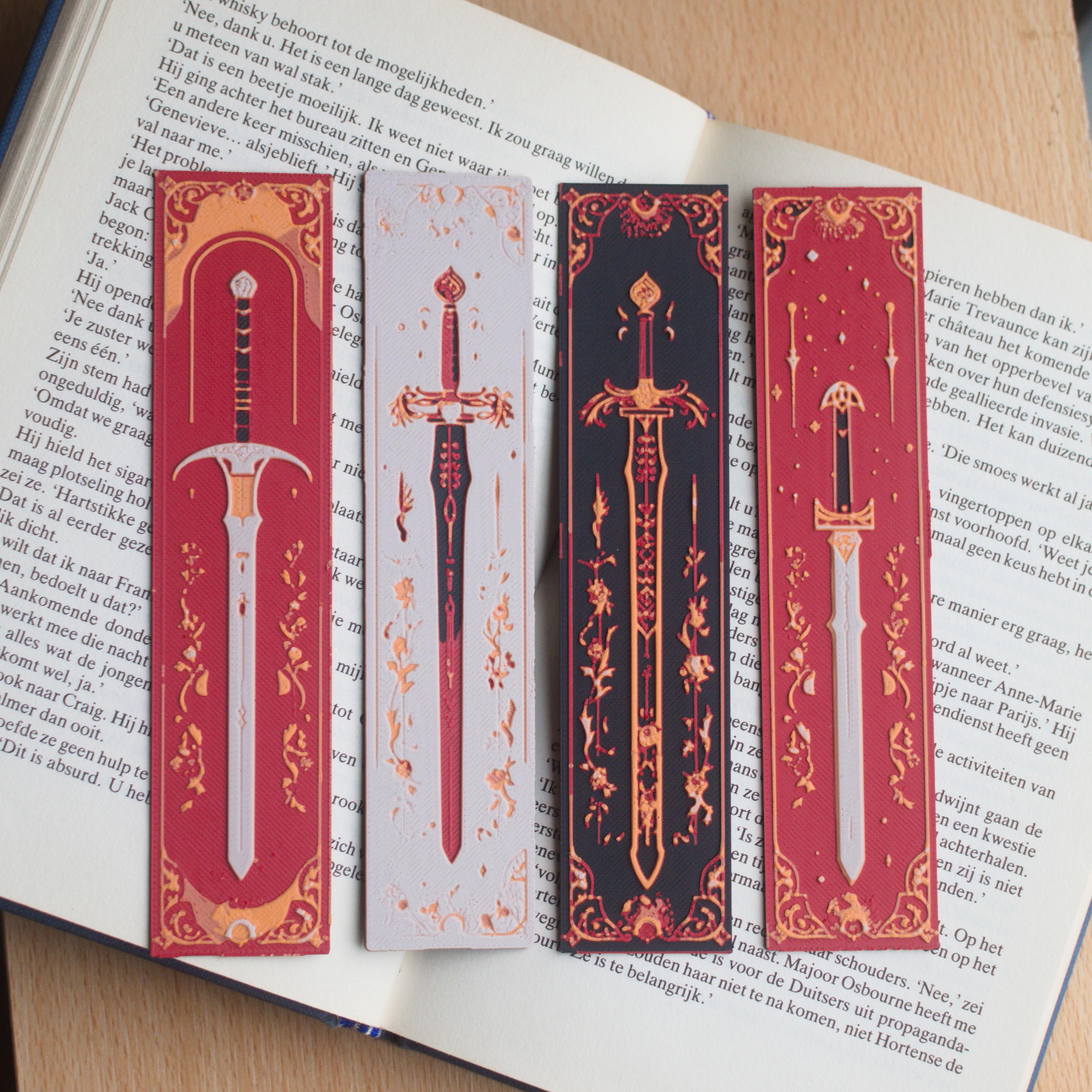 Elven Blades Bookmarks Fantasy Sword Design, Perfect for Book Lovers ...