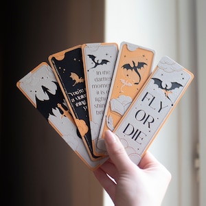 Bokmärkesset med fjärde vingen inspirerat av draken #1, fantasy-romantik-romantik-boksgåva, present till bokälskare med drakridare, enskilt eller komplett set
