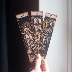 Tarot Bookmarks Set #2 | The Empress, Emperor & Hierophant | Major Arcana | Witchy Gifts, Occult Book Accessories for Readers