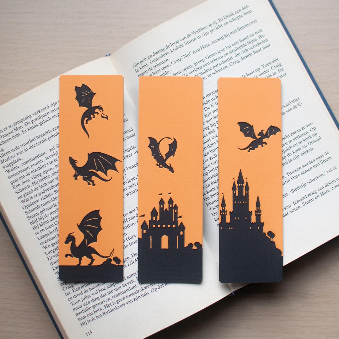 Dragons and Castles Bookmarks | Fantasy Bookmark Set | Medieval Castle ...