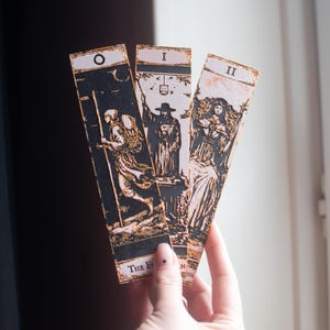Tarot Bookmarks Set #1 | The Fool, The Magician, The High Priestess | Witchy Gifts, Major Arcana, Occult Book Lover Accessories