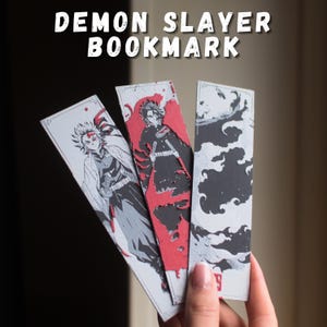 Demon Slayer Bookmark - Anime-Inspired Set | Rengoku & Tanjiro Art | Manga Fan Gift | Unique Handmade Bookmarks | Booklover | Bundle