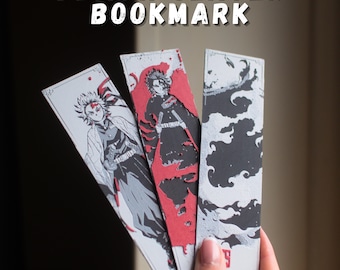 Demon Slayer Bookmark - Anime-Inspired Set | Rengoku & Tanjiro Art | Manga Fan Gift | Unique Handmade Bookmarks | Booklover | Bundle