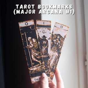 Tarot Bookmarks Set #1 | The Fool, The Magician, The High Priestess | Witchy Gifts, Major Arcana, Occult Book Lover Accessories