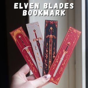 Elven Blades Bookmarks – Fantasy Sword Design, Perfect for Book Lovers, Unique Book Lover Gift, Gift for Readers – Single or Full Set
