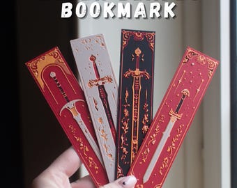 Elven Blades Bookmarks – Fantasy Sword Design, Perfect for Book Lovers, Unique Book Lover Gift, Gift for Readers – Single or Full Set