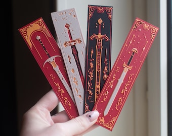 Elven Blades Bookmarks – Fantasy Sword Design, Perfect for Book Lovers, Unique Book Lover Gift, Gift for Readers – Single or Full Set