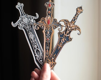 Fantasy Sword Bookmarks – Blade Bookmark Set | Medieval, Gothic, RPG & Book Lover Gift | Collectible Bookish Accessories