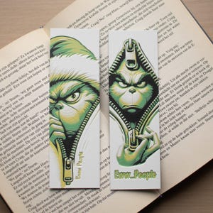 Grinch Lesezeichen | Lustiges Weihnachts Lesezeichen | Eww Menschen Grinch Geschenk | Weihnachtsgeschenk | Buchliebhaber Geschenk | Urlaub Lese Accessoire