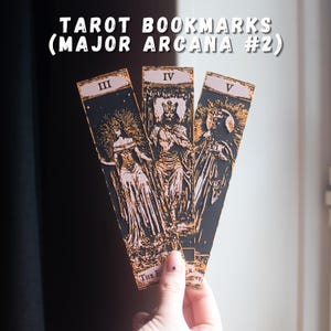 Tarot Bookmarks Set #2 | The Empress, Emperor & Hierophant | Major Arcana | Witchy Gifts, Occult Book Accessories for Readers