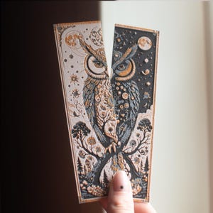 Celestial Owl Bookmark Set | Sun and Moon Bookmarks for Readers | Mystical Gift for Book Lovers, Fantasy, Astrology & Nature Fans