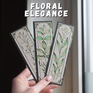 Floral Elegance Bookmarks - Handmade Botanical Bookmarks for Readers, Nature-Inspired Gifts, Choose Single or Full Set, Unique Stationery
