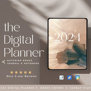 2024 Digital Planner, Minimalist Digital Planner, iPad Planner, GoodNotes Planner, Daily, Weekly, Monthly, Aesthetic Digital Planner