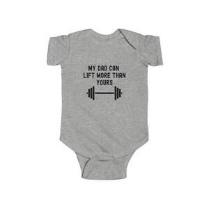 Baby Gym clothes, Bodybuilding Baby Outfit, Funny Weightlifting Baby Clothes, Workout Dad Gift, Gym Lover Baby Apparel image 3