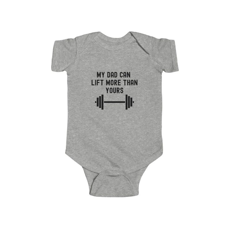 Baby Gym clothes, Bodybuilding Baby Outfit, Funny Weightlifting Baby Clothes, Workout Dad Gift, Gym Lover Baby Apparel image 3